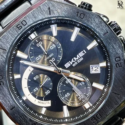 SKMEI Chrono Silver watch, SKMEI chronograph automatic Pakistan, SKMEI stainless steel chain watch, SKMEI luxury men’s watches 2025, SKMEI 3 colour chronograph, SKMEI automatic watch under 5000