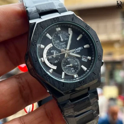 SKMEI Chrono Silver watch, SKMEI chronograph automatic Pakistan, SKMEI stainless steel chain watch, SKMEI luxury men’s watches 2025, SKMEI 3 colour chronograph, SKMEI automatic watch under 5000