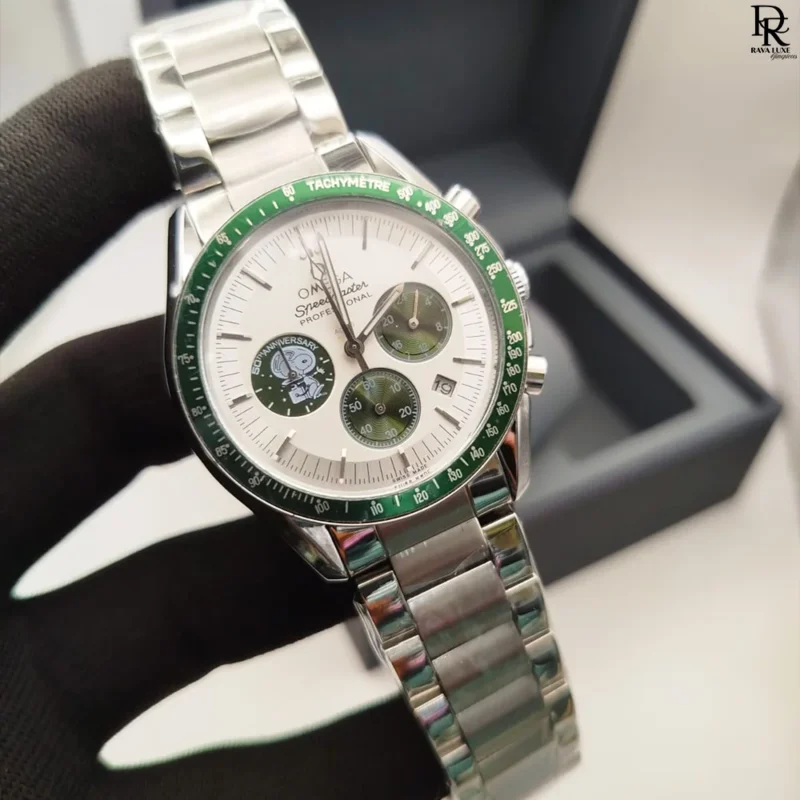 Omega Speedmaster watch, Omega men’s chronograph Pakistan, Omega quartz stainless steel, premium heavyweight watch Pakistan, Omega Speedmaster 2025 price, luxury men’s watch under 6000, Omega inspired chronograph watch