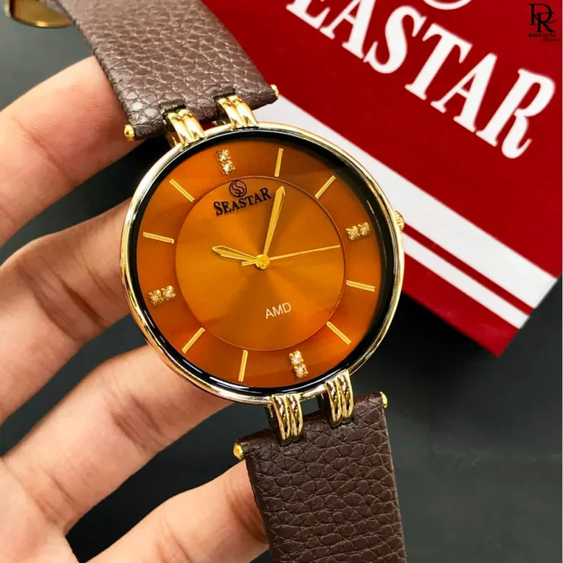Seastar men’s watch Pakistan, Seastar original quartz watch, leather strap Seastar watch, Seastar round dial gents watch, Seastar brand watch 2025, men’s watches under 3500 Pakistan