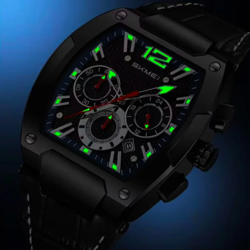 Skmei premium edition watch, Skmei chronograph watch Pakistan, leather strap chronograph watch, Skmei original men’s watch 2025, Skmei stainless steel case watch, best men’s watches under 5000
