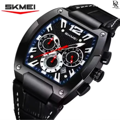 Skmei premium edition watch, Skmei chronograph watch Pakistan, leather strap chronograph watch, Skmei original men’s watch 2025, Skmei stainless steel case watch, best men’s watches under 5000