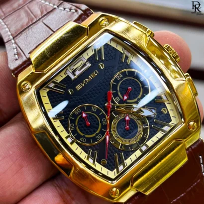 Skmei premium edition watch, Skmei chronograph watch Pakistan, leather strap chronograph watch, Skmei original men’s watch 2025, Skmei stainless steel case watch, best men’s watches under 5000