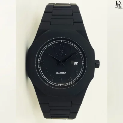 Rizen AURA watch, black Arabic dial watch, quartz watch with date, fiber body wristwatch, Rizen AURA price in Pakistan, men’s fashion watch under 3000, luxury affordable watches