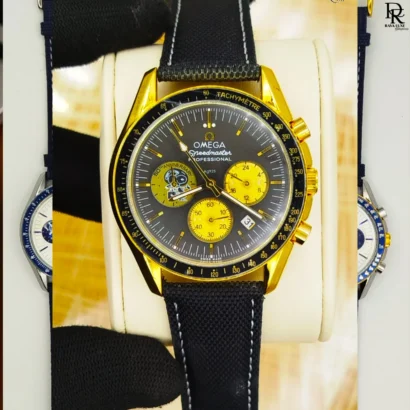 omega speedmaster watch Pakistan, men’s chronograph watch, quartz leather strap watch, luxury watches under 7000, omega replica Pakistan, OMEGA men collection, premium chronograph wristwatch