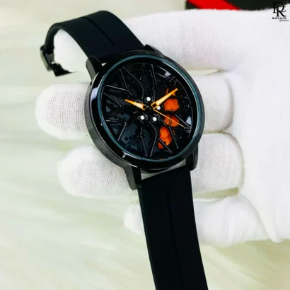 rotating dial watch Pakistan, trendy rubber strap watch, stylish men’s watch 2025, rotating bezel wristwatch, affordable fashion watch, China assembled watches, premium sporty watch