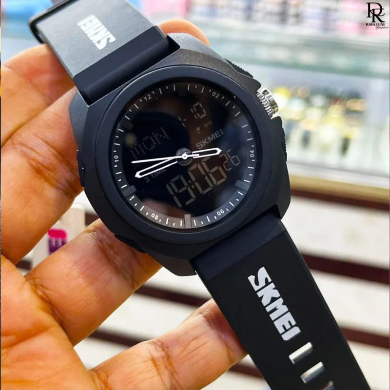 SKMEI army sporty watch, dual time watch Pakistan, SKMEI digital analog watch, waterproof sports watch, men’s rubber strap watches, SKMEI 4199 price in Pakistan