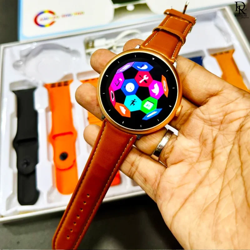 V16 Pro Max Smart Watch 7 in 1 Metallic Case Full Strap Range