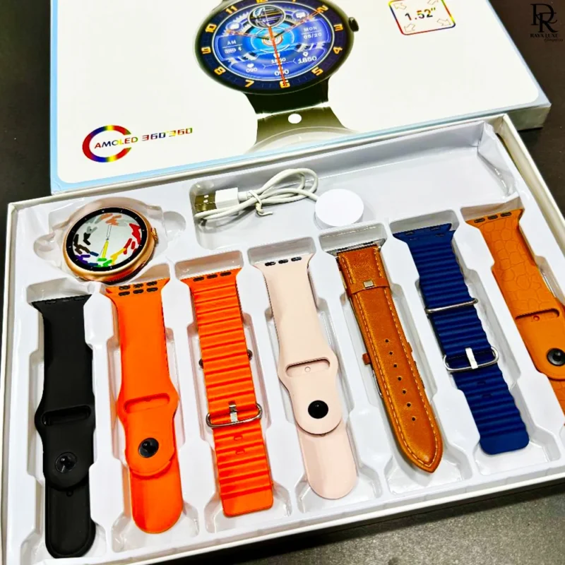 V16 Pro Max Smart Watch 7 in 1 Metallic Case Full Strap Range